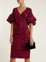 OSCAR DE LA RENTA Decorative floral-print cotton-blend poplin dress ~ chic style