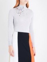 DELPOZO Sequin-embellished turtleneck jumper | luxe high neck jumpers | luxury knitwear