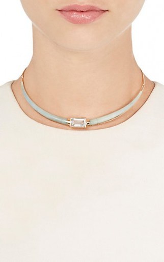DEZSO BY SARA BELTRAN Deco Jali Collar Necklace ~ aquamarine necklaces - flipped