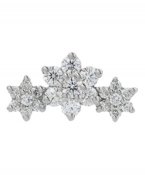 MARIA TASH Diamond Flower Garland Threaded Stud Earring - flipped