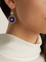 JADE JAGGER Diamond, lapis & yellow-gold earrings ~ eye-catching blue stone jewellry