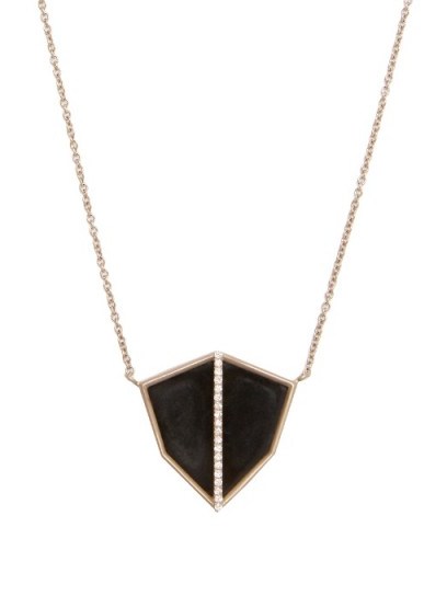 MONIQUE PÉAN Diamond, obsidian & white-gold necklace ~ stylish pendant necklaces - flipped