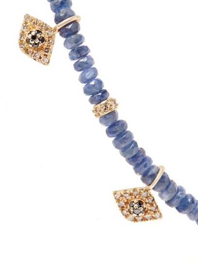 JACQUIE AICHE Diamond, sapphire & yellow-gold necklace - flipped