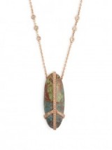 JACQUIE AICHE Diamond, turquoise & rose-gold necklace ~ luxe pendants