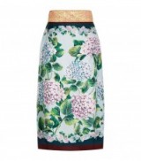 Dolce & Gabbana Lurex Trimmed Hydrangea Print Skirt – bold floral printed skirts