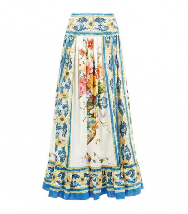 Dolce & Gabbana Majolica Print Maxi Skirt – mixed floral printed skirts