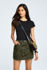 REBECCA MINKOFF DOVE SKIRT | khaki camouflage mini skirts | camo print demin