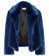 DRIES VAN NOTEN Faux-fur coat – blue winter coats – stylish fluffy jackets