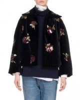 Dries Van Noten Ruddy Embroidered Velvet Jacket | navy floral jackets