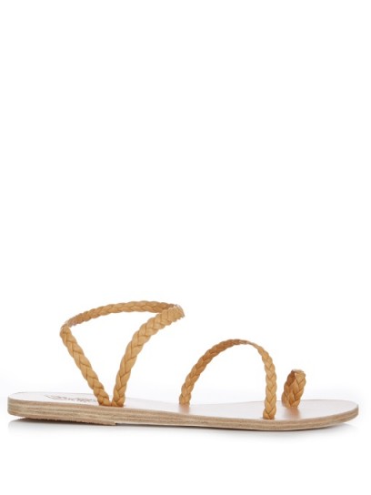 ANCIENT GREEK SANDALS Eleftheria leather sandals | tan-brown strappy flats
