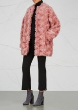 STELLA MCCARTNEY Elina pink mohair blend coat | fluffy winter coats
