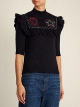 VALENTINO Embroidered-patch wool sweater