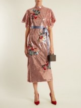 ERDEM Emery floral-embroidered sequin dress ~ pink luxe dresses ~ beautiful fashion