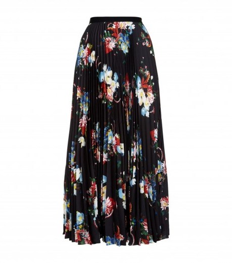 Erdem Nesrine Pleated Floral Midi Skirt - flipped