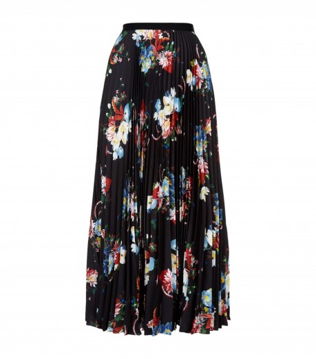 Erdem Nesrine Pleated Floral Midi Skirt