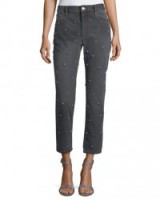 Etoile Isabel Marant Califfy Studded High-Rise Denim Jeans ~ stud embellished ~ crop leg