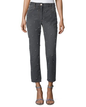 Etoile Isabel Marant Califfy Studded High-Rise Denim Jeans ~ stud embellished ~ crop leg - flipped