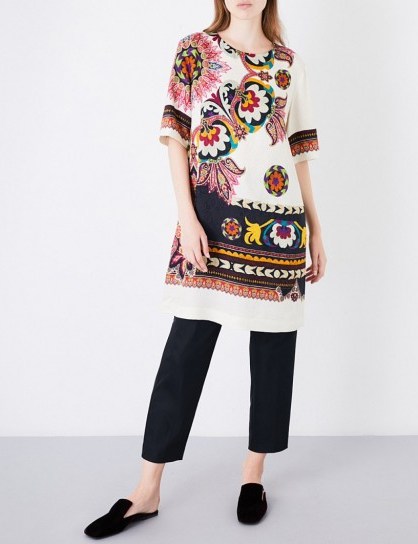 ETRO Floral and paisley-print crepe tunic - flipped