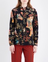 ETRO Floral and tiger-print silk-crepe shirt