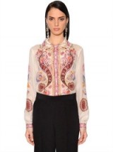 ETRO PRINTED SILK & COTTON VOILE SHIRT – mixed prints – floral shirts