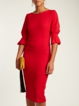GOAT Eva wool-crepe dress ~ chic red dresses