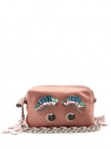ANYA HINDMARCH Eyes satin clutch ~ beautiful small pink embellished bags