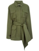 GANNI Fabre Cotton Army Jacket / casual green jackets