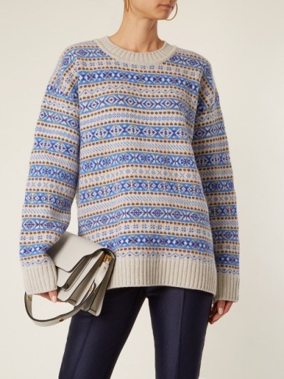 STELLA MCCARTNEY Fair Isle oversized wool-knit jacquard sweater - flipped