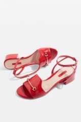 TOPSHOP FAIRY-TALE Two Part Sandals – red patent summer shoes