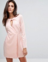 Fashion Union Shift Dress With Key Hole Front ~ pale pink dresses