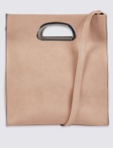 M&S COLLECTION Faux Leather Ring Tote Bag / nude handbags / Marks and Spencer bags