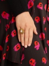 OSCAR DE LA RENTA Faux-pearl embellished sun-star ring ~ statement jewellery ~ designer rings