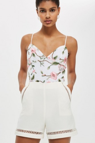 Topshop Floral Lace Embroidered Bodysuit