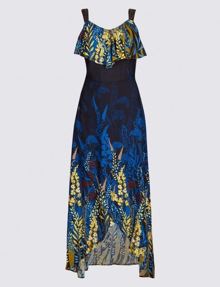 PER UNA Floral Print Ruffle Maxi Dress / M&S dresses / Marks and Spencer - flipped