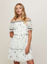 Miss Selfridge Floral Tiered Bardot Dress ~ off the shoulder dresses