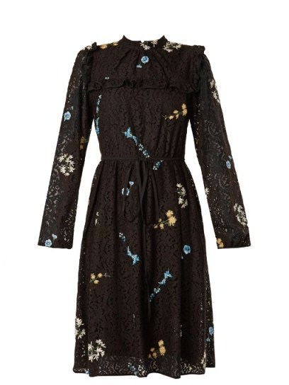 NO. 21 Floral-embroidered lace dress - flipped