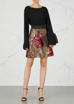 DOLCE & GABBANA Floral-embroidered mini skirt ~ A-line skirts ~ beautiful Italian clothing - flipped