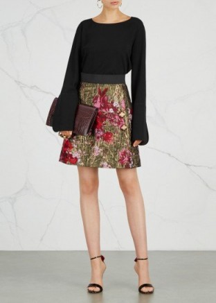 DOLCE & GABBANA Floral-embroidered mini skirt ~ A-line skirts ~ beautiful Italian clothing
