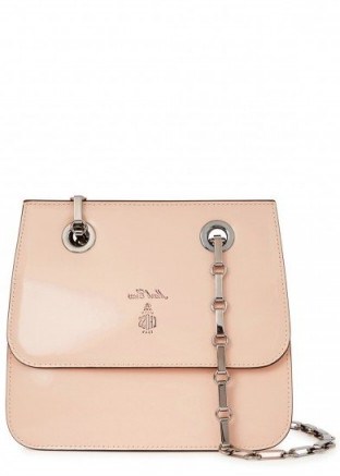 MARK CROSS Francis mini blush leather shoulder bag ~ glossy pink bags - flipped
