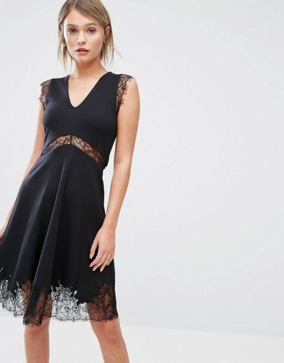 French Connection Lace And Jersey Trim Dress - flipped