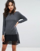 French Connection Melba Knits Sweater Dress with Lace insert