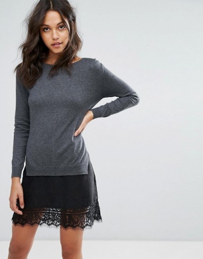 French Connection Melba Knits Sweater Dress with Lace insert