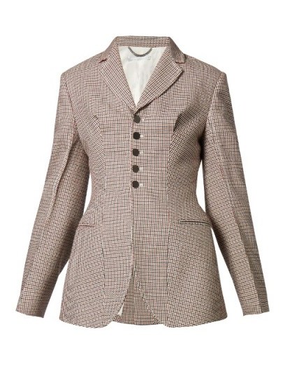 STELLA MCCARTNEY Gael notch-lapel hound’s-tooth checked jacket ~ houndstooth jackets - flipped