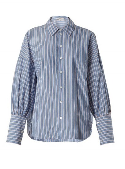 TIBI Garcon striped cotton shirt ~ voluminous sleeved shirts - flipped