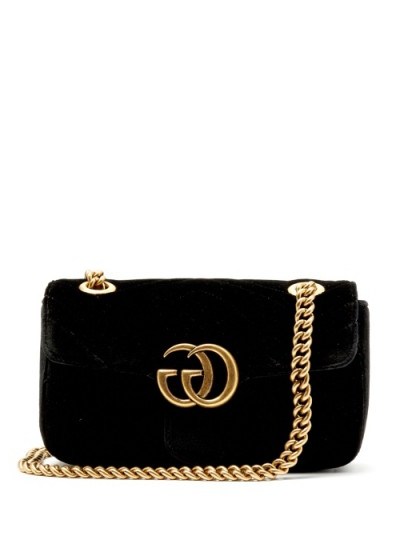 GUCCI GG Marmont mini quilted-velvet cross-body bag - flipped