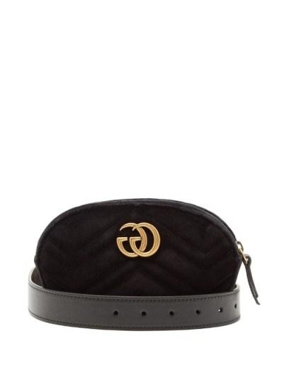 GUCCI GG Marmont quilted-velvet belt bag - flipped