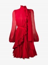Giambattista Valli Ruffle Semi-Sheer Mini Dress – high neck ruffled dresses