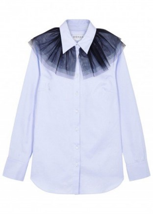 OSMAN Gilles tulle-trimmed cotton shirt