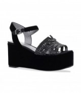 Gina Luzon Embellished Wedge Shoes – black velvet wedges