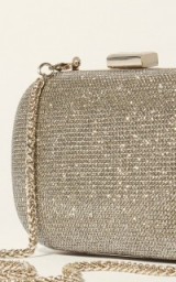 KAREN MILLEN GLITTER FABRIC CLUTCH – GOLD ~ glittering evening bags